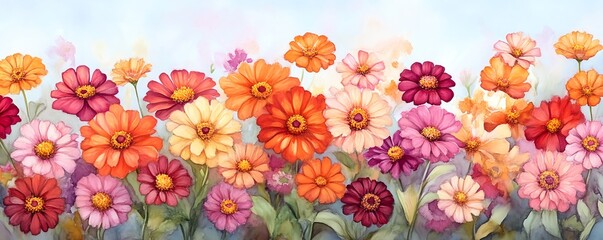 Watercolor Zinnia: A Burst of Joyful Blooms