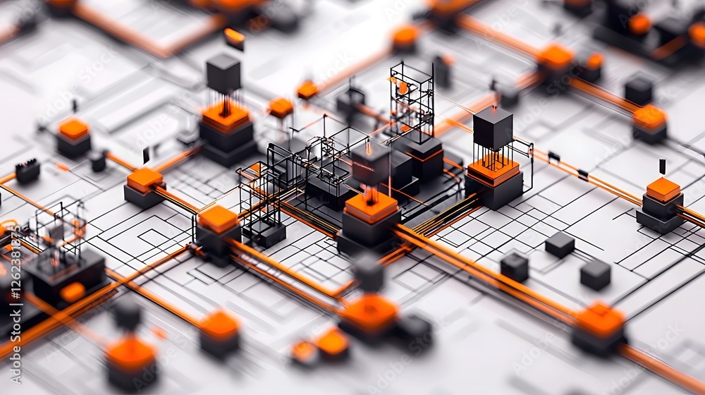 Poster advanced graphical concept depicting a complex cryptocurrency network spanning multiple interconnect