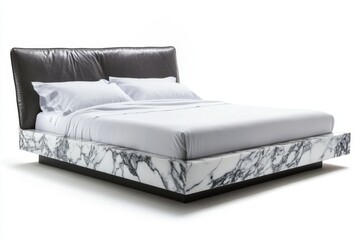Luxury Marble Bed with Leather Headboard