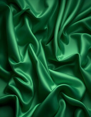 green silk fabric