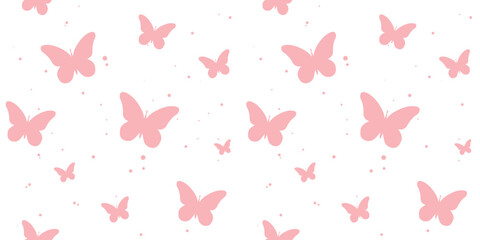 modern butterfly, seamless pattern. butterfly silhouette, simple, repet background. cute, drawing for a girl. for print, paper. art vector illustration. barbie style