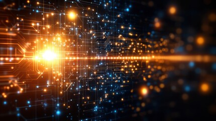 Obraz premium Minimalist, modern design featuring a gradient background of deep navy blending into soft teal. 