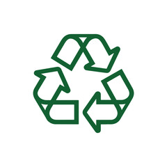 Recycle icon vector silhouette isolated on white background