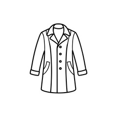 coat line art isolated on white background 
