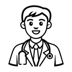 Smile face a young doctor wearing medical coat