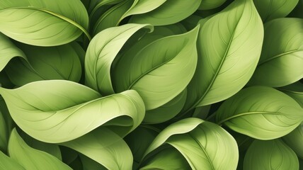 Obraz premium vibrant green leaves showcasing intricate textures and fresh growth in natural sunlight, highlighting organic patterns and vitality, generate AI