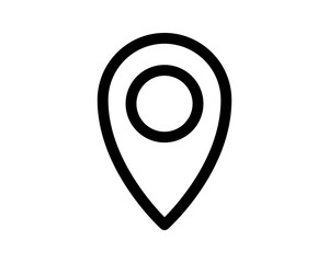 Bold, minimalist location marker icon.  Perfect for app design, website interfaces, or any project needing clear, modern navigation symbols.  High-resolution vector graphic for seamless scaling.