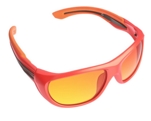 Sleek red UV protection sunglasses with orange accents, ideal for outdoor activities. Perfect for hiking, cycling, or any adventure under sun