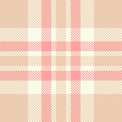 Elegant pastel pink and beige plaid pattern.  Perfect for textile design, fashion, website backgrounds, or stationery.  Subtle texture adds visual interest.  Versatile and sophisticated aesthetic.