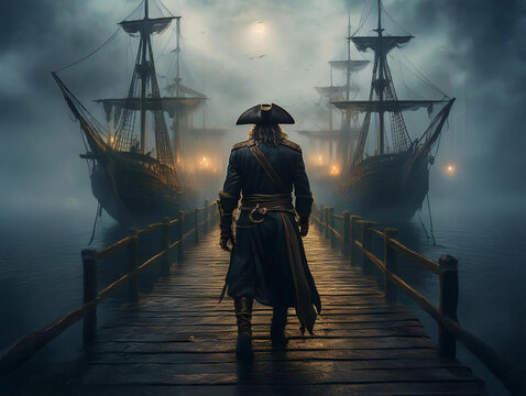 Illustration d'un pirate vue de dos
