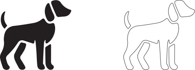 Medium and large breed dog. Simple vector silhouette.