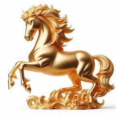 golden horse on a white background