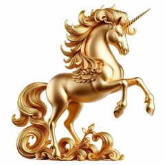 golden horse on a white background
