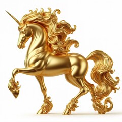 golden horse on a white background