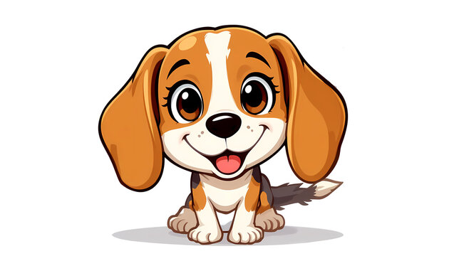 beagle on white background 