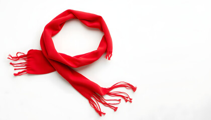 Fototapeta premium Red scarf isolated on white. with white shades