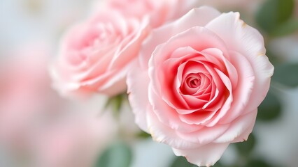 Obraz premium Elegant Pink Roses in Soft Focus – Romantic Floral Beauty