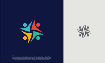 Obraz premium Global Community Logo Icon Elements Template. Community human Logo template vector. Community health care. Abstract Community logo 