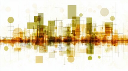 Abstract Geometric Cityscape Panorama