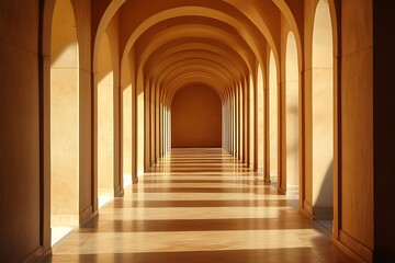 Naklejka premium Sunlight corridor in arches