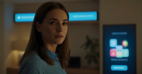 young woman using a digital tablet