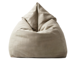 A bean bag chair from a front view on a plain transparent background.