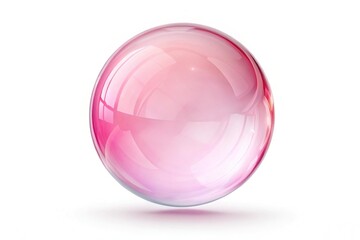 Transparent Pink Bubble, Isolated on White Background - High-Resolution Stock Photo