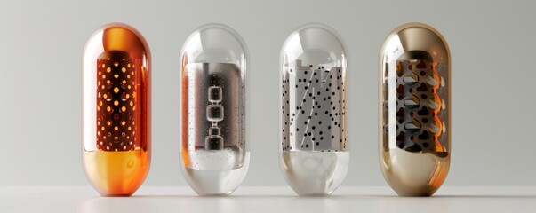 Metal future capsule design innovative display concept medicine technology beauty product