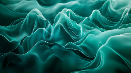 Obraz premium This image captures a serene blend of soft green hues in a wave-like formation, embodying a sense of calmness and inviting viewers to explore its gentle curves.