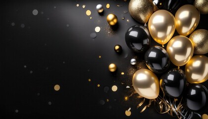 Celebrate with a stylish firefly sleek birthday party backdrop featuring black, silver, and gold for elegant Instagram moments