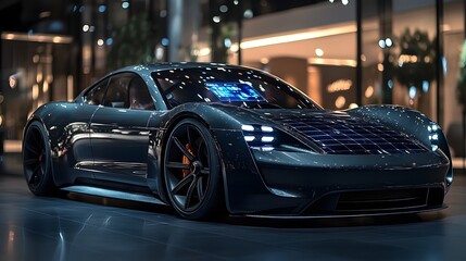 A next-gen sports car concept with advanced technology and a sleek, high-performance aerodynamic shape. generative ai