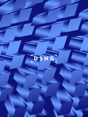 Modern blue background with luxury 3d abstract square pattern. Futuristic technology concept, suitable for covers, posters, banners, brochures, websites, etc.