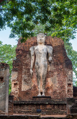 The most beautiful Viewpoint Historic temple of Sukhothai Historical Park, Thailand.
