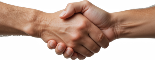 Close up of Two Hands Clasped in a Firm Handshake Symbol of Agreement and Partnership