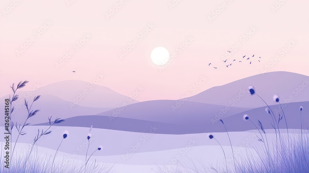 Poster a gentle gradient from soft lavender to light violet, creating a minimalist background that conveys 