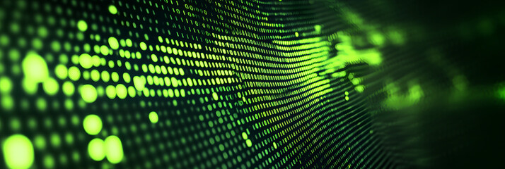 fluctuating stock market numbers on a digital screen - depicting the volatility and excitement of financial markets wide banner - green background