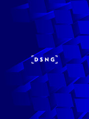 Modern blue background with luxury 3d abstract square pattern. Futuristic technology concept, suitable for covers, posters, banners, brochures, websites, etc.