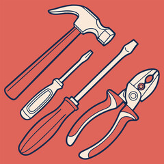 Happy Labor Day. Essential Worker Tools Vector Illustration USA skill design welder effort