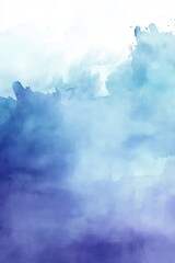 Fototapeta premium Abstract Watercolor Wash in Blues and Purples Tranquil Sky Background