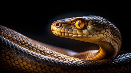 Fototapeta premium Close-Up Portrait of a Beautiful Snake with Intricate Scales