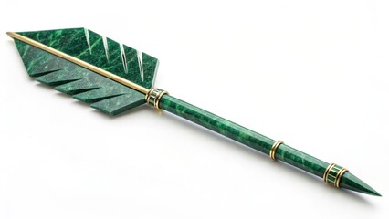Fototapeta premium Emerald Arrow on a white background