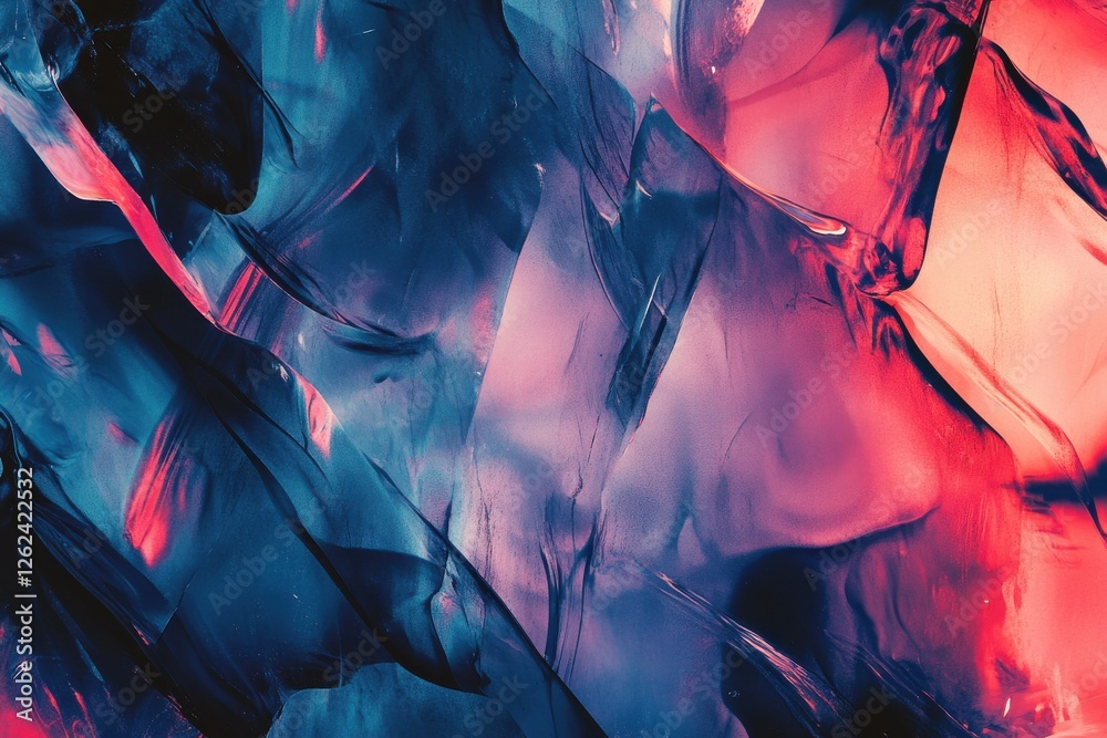 Aufkleber Abstract composition of colorful translucent layers with dynamic light patterns
