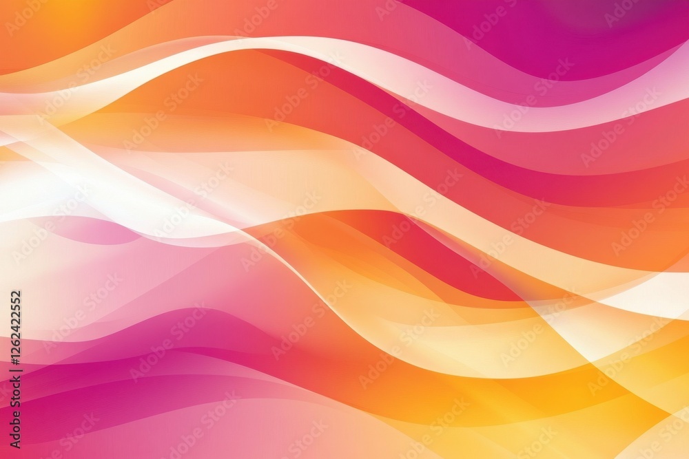 Poster colorful wavy patterns create an abstract design with flowing lines in shades of pink, orange, and w