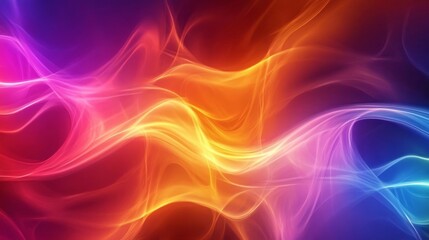 Colorful abstract waves of light creating a vibrant, dynamic atmosphere in a digital artwork