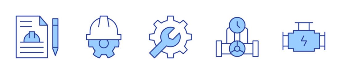 contract, engine, engineering, manifold. Engineering Icon vector illustration. Line Duotone style. Editable stroke