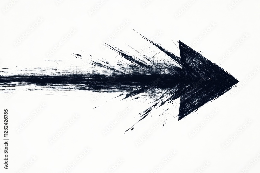 Poster Abstract arrow design symbolizing direction and movement towards progress and innovation in a minimalist style