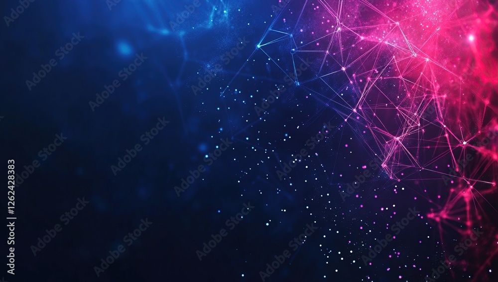 Poster exploring abstract network connections: a visual journey into digital data structures and algorithms