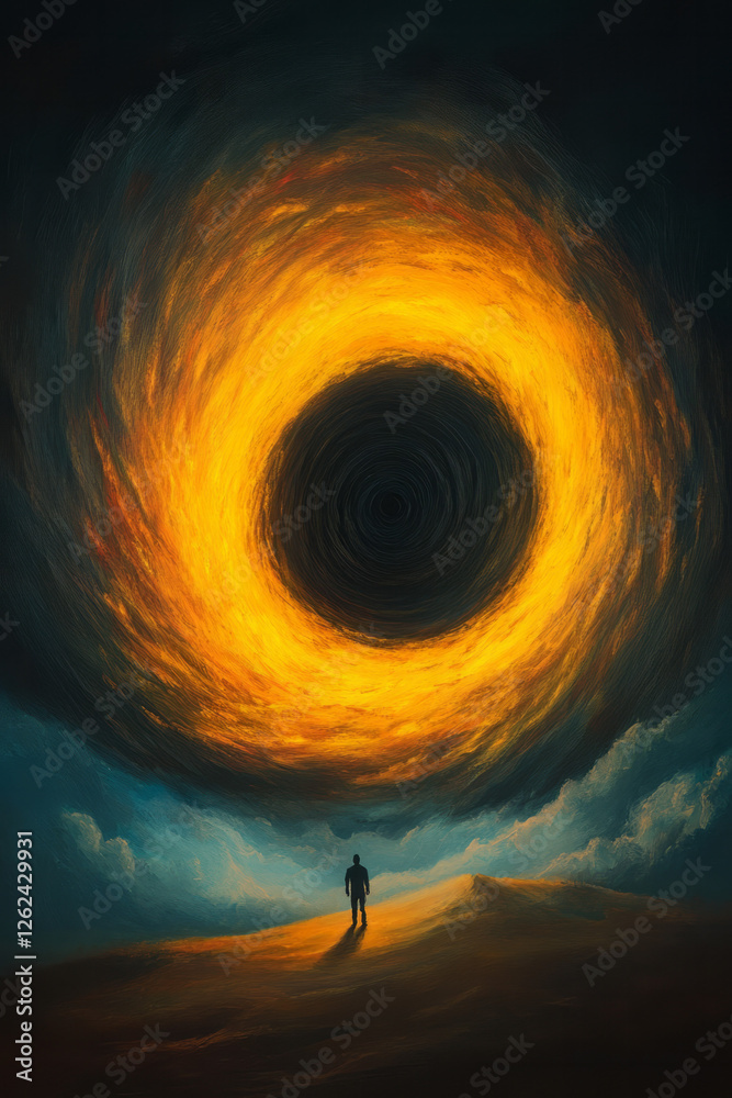 Leinwandbilder an abstract interpretation: a chaotic swirl of deep-space imagery forming a tunnel within a