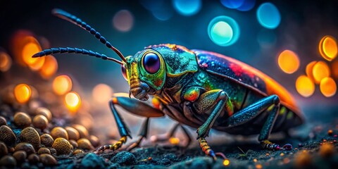 Stylish Bug Wallpaper: Low Light Macro Photography of Insect
