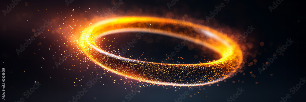 Leinwandbilder a sleek double helix glowing in warm gold, subtle sparkles floating in orbit to highlight a